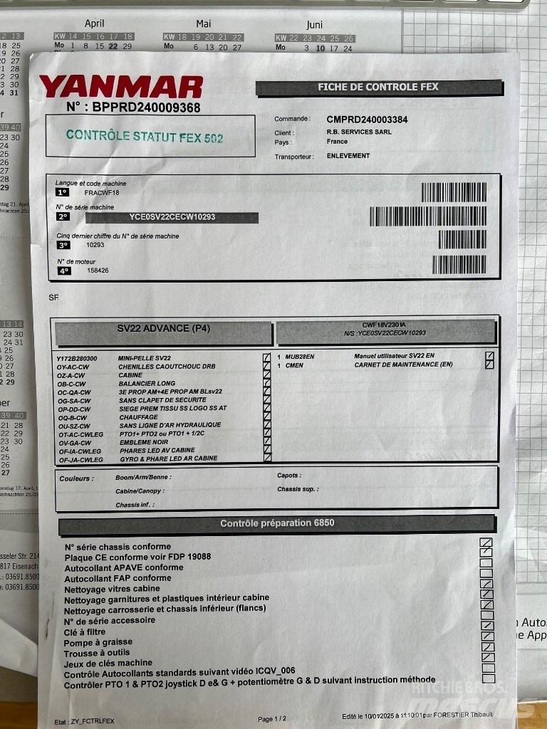 Yanmar SV 22 Mini rýpadlá < 7t