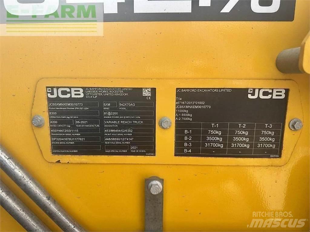 JCB 542-70 Teleskopické nakladače pre poľnohospodárstvo