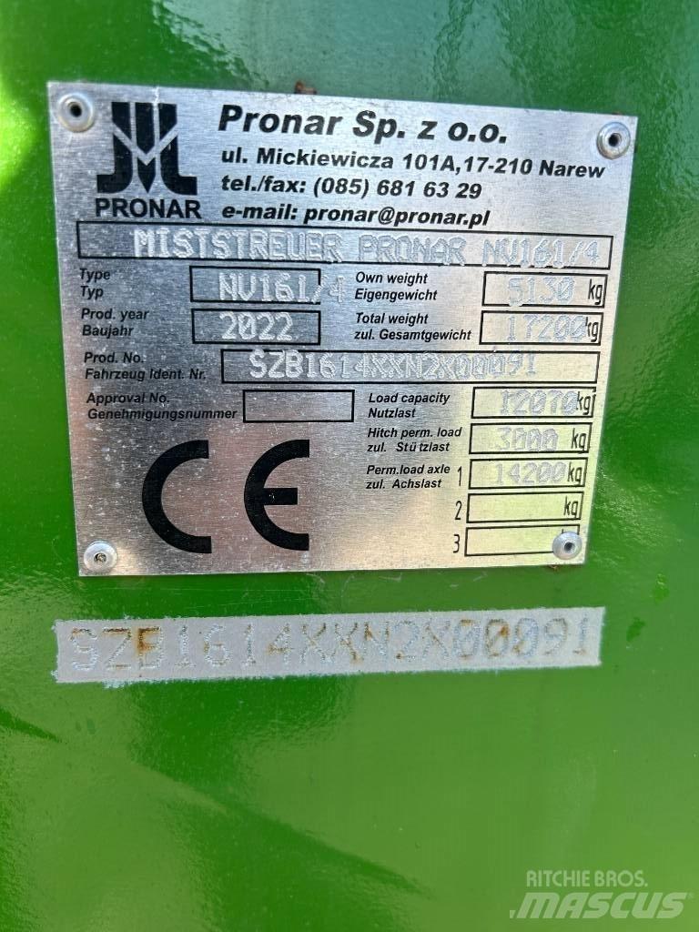 Pronar NV 161-4 Rozmetadlá maštaľného hnoja