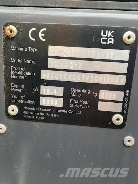 Develon DX 27 Z-7 Mini rýpadlá < 7t