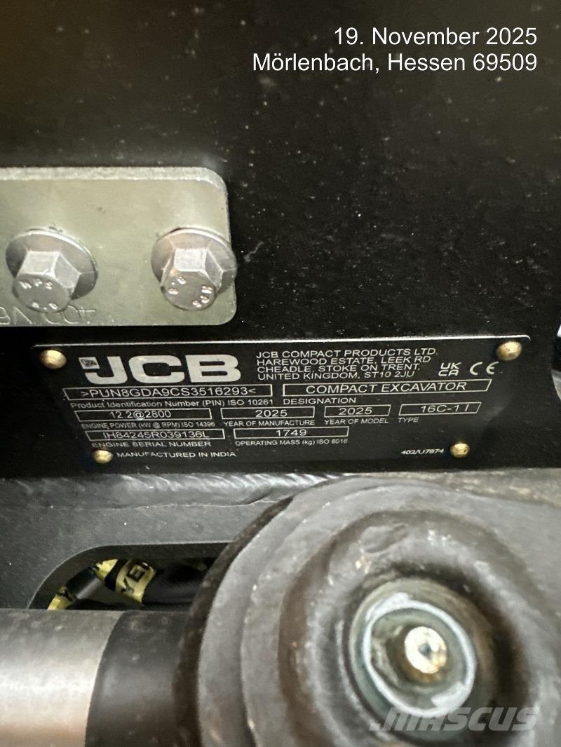 JCB 16C-1 Mini rýpadlá < 7t