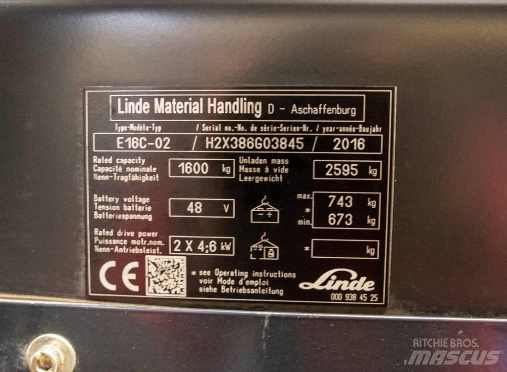 Linde E 16 C-02 Akumulátorové vozíky