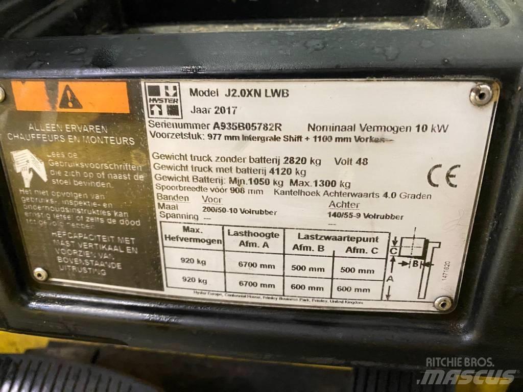 Hyster J 2.0 XNT LWB Akumulátorové vozíky