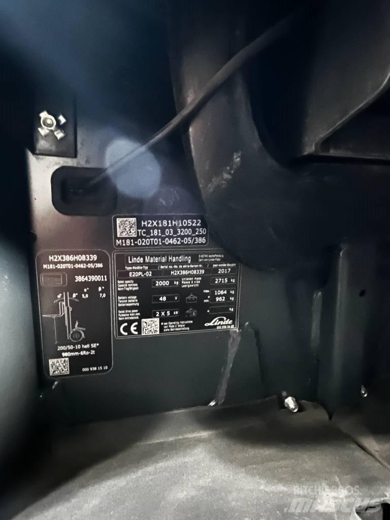 Linde E20PL/386-02 Akumulátorové vozíky