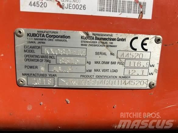 Kubota KX080 - 4 Stavebníctvo - ostatné