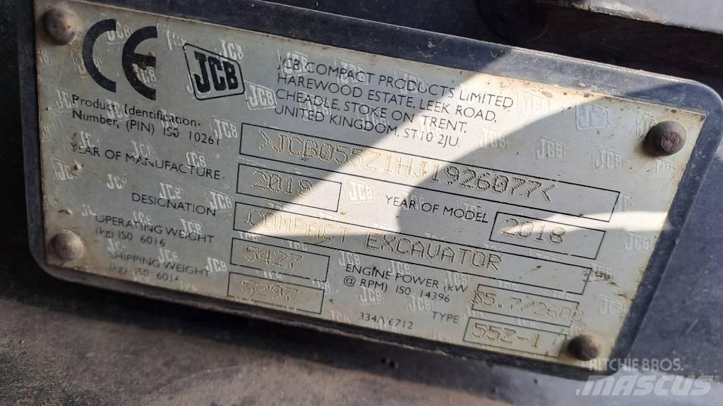 JCB 55Z-1 Mini rýpadlá < 7t