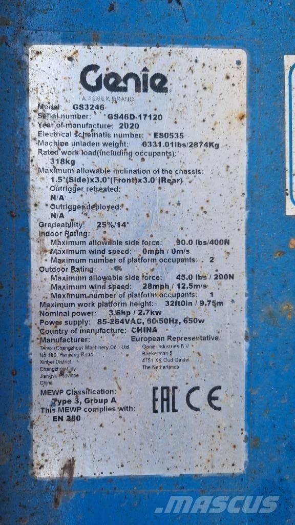 Genie GS 3246 Nožnicové zdvíhacie plošiny