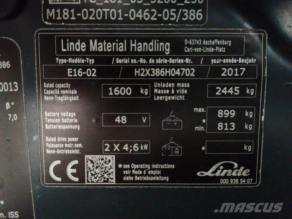 Linde E16-02 Akumulátorové vozíky