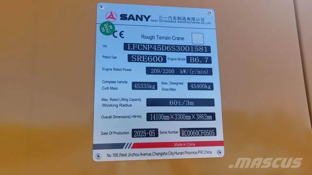 Sany SRE600 Žeriavy pre ťažký terén