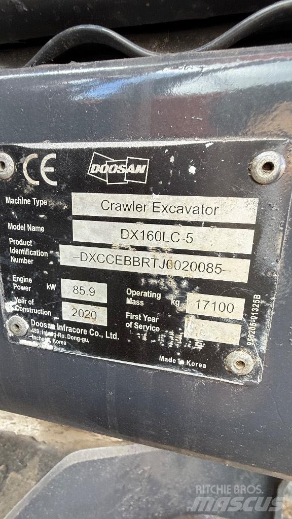 Doosan DX160LC-5 Pásové rýpadlá
