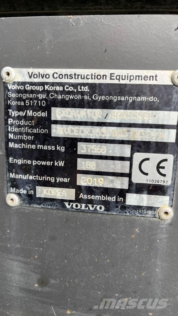 Volvo ECR355EL Pásové rýpadlá