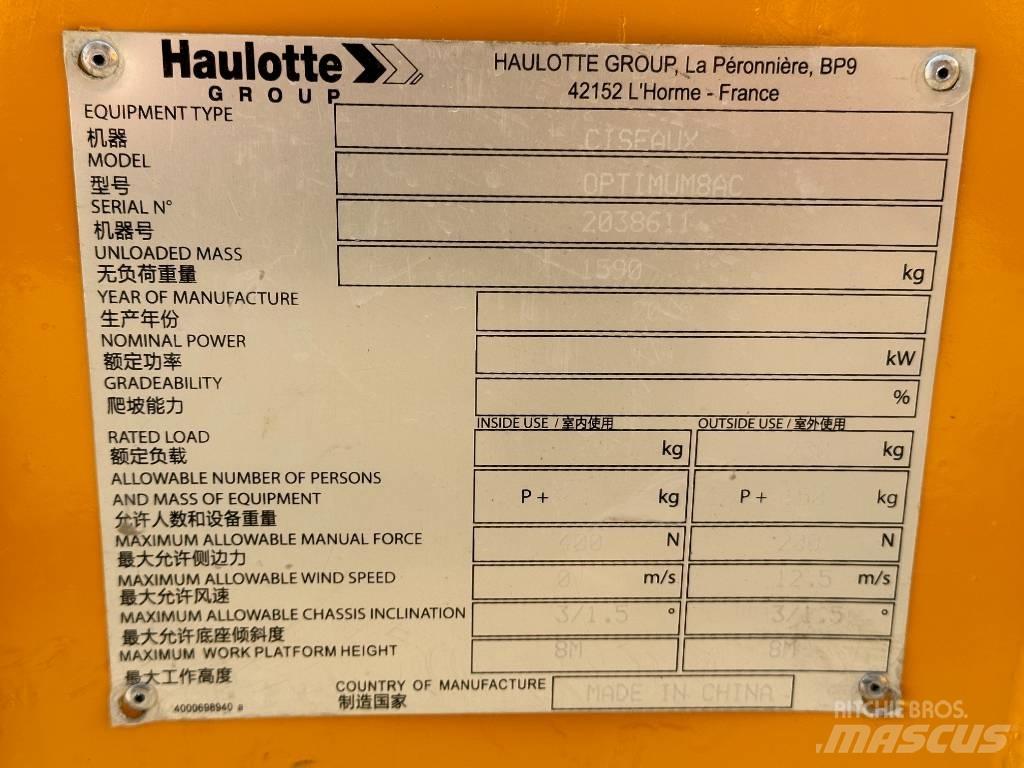 Haulotte OPTIMUM 8 Nožnicové zdvíhacie plošiny