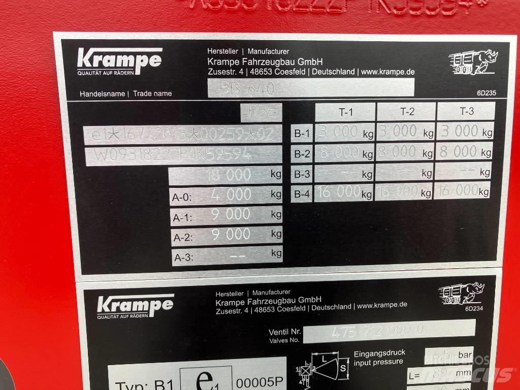 Krampe BB640 Vyklápacie prívesy