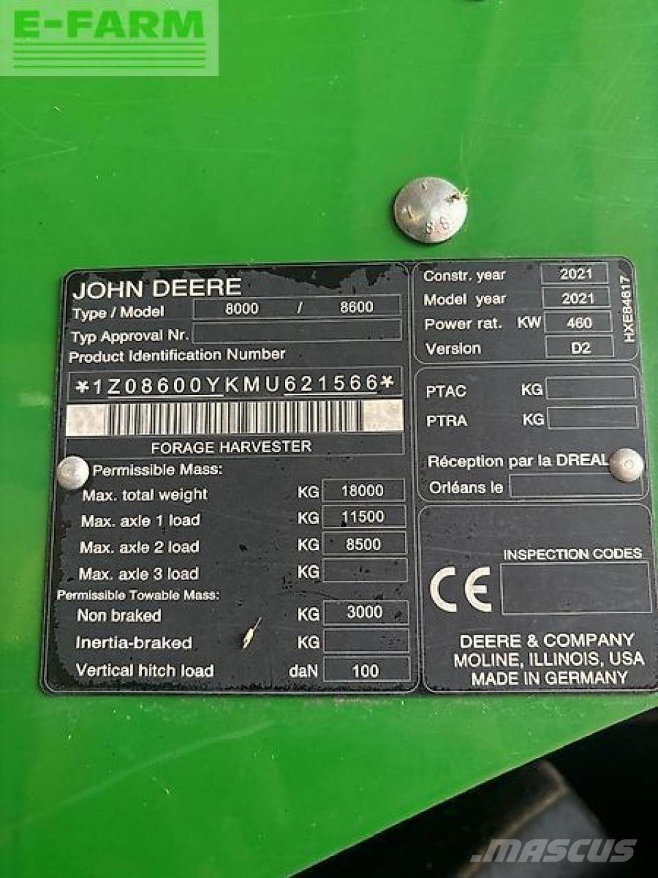 John Deere 8600 Samochodné kosačky