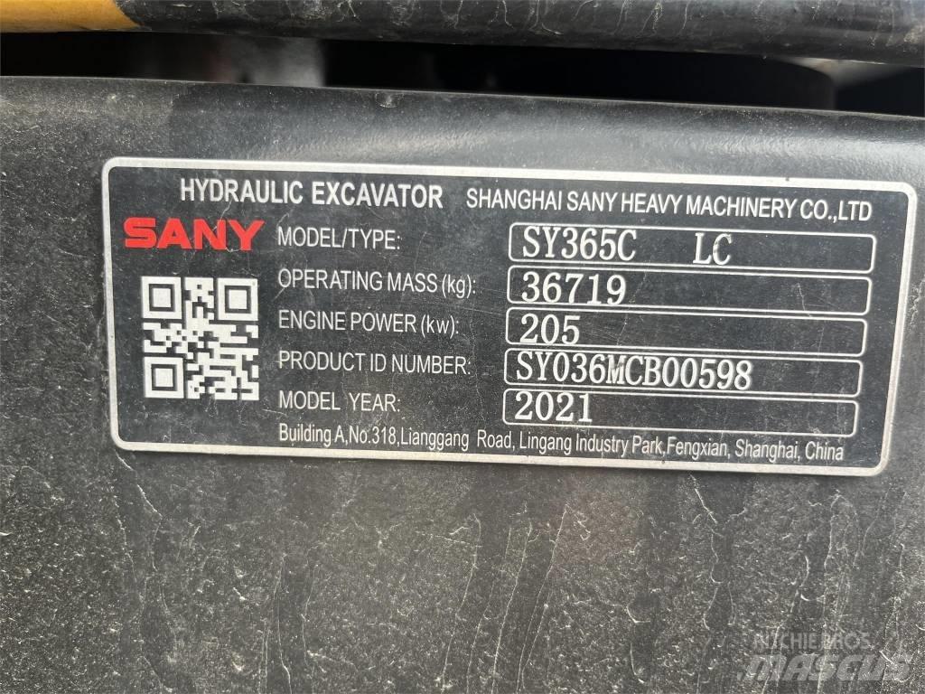Sany SY365C Pásové rýpadlá