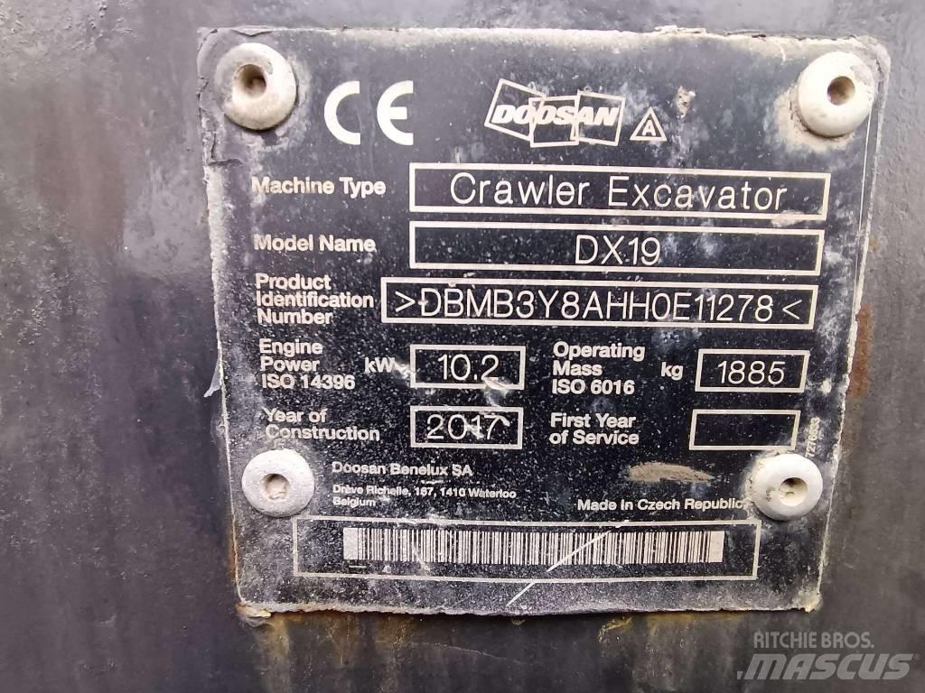 Doosan DX 19 Mini rýpadlá < 7t