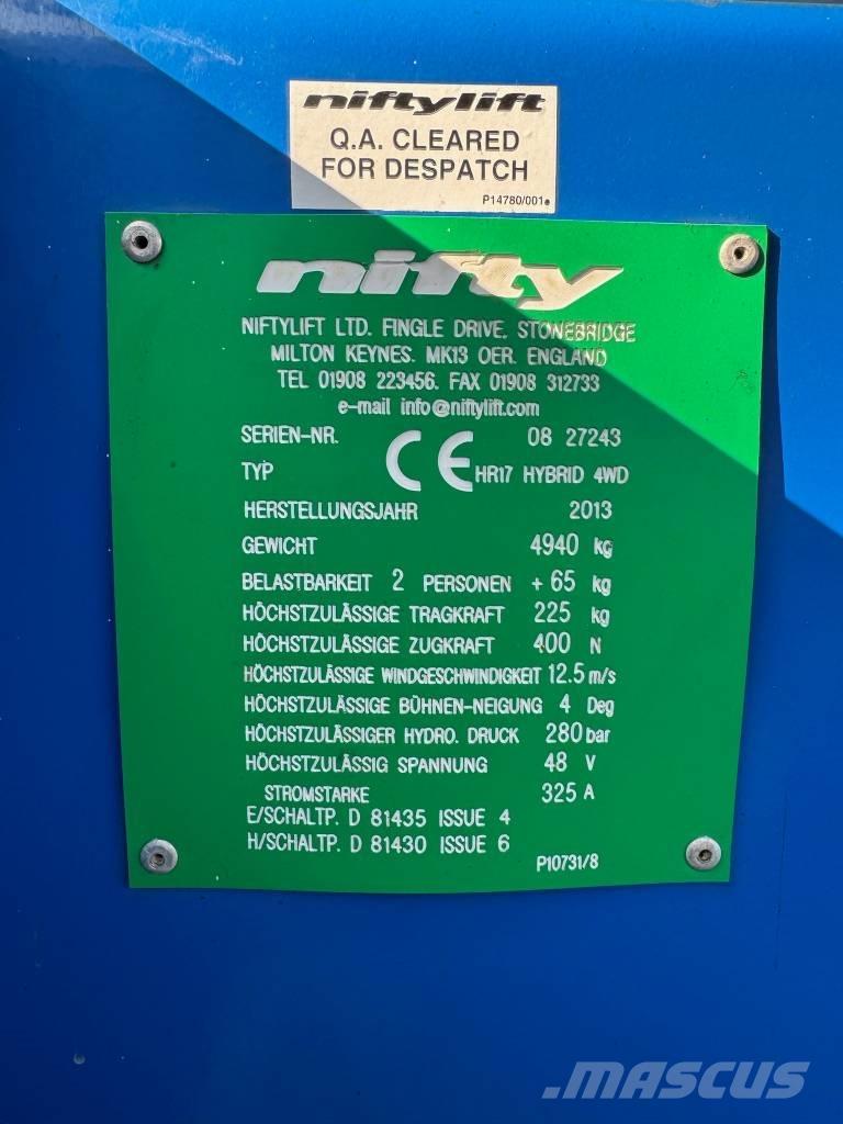 Niftylift HR 17 D E Kĺbové plošiny