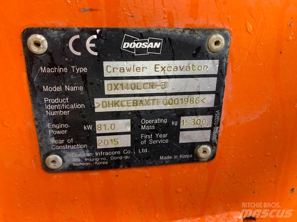 Doosan DX 140 LCR-3 Pásové rýpadlá