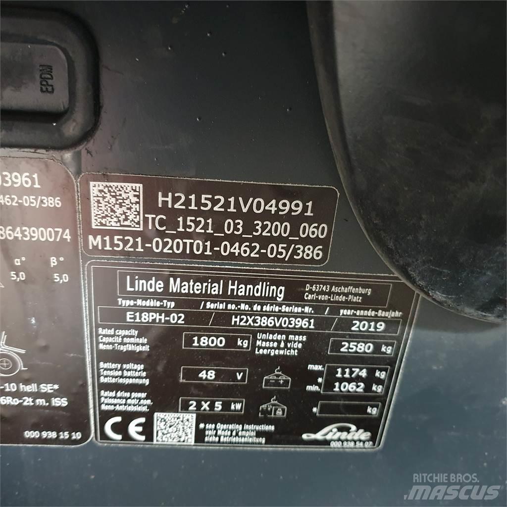 Linde E18PH Akumulátorové vozíky