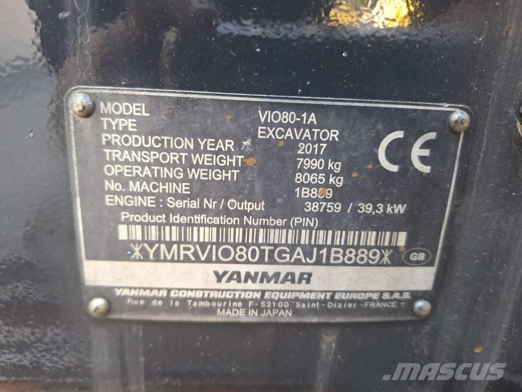 Yanmar Vio 80-1A Midi rýpadlá 7 t - 12 t