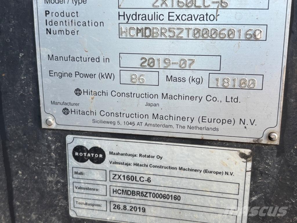 Hitachi ZX 160 LC-6 Pásové rýpadlá
