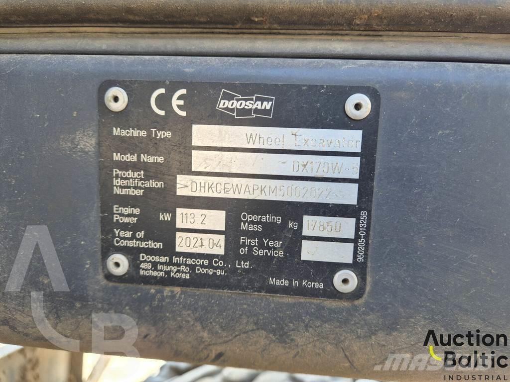 Doosan DX 170 W-5 Kolesové rýpadlá