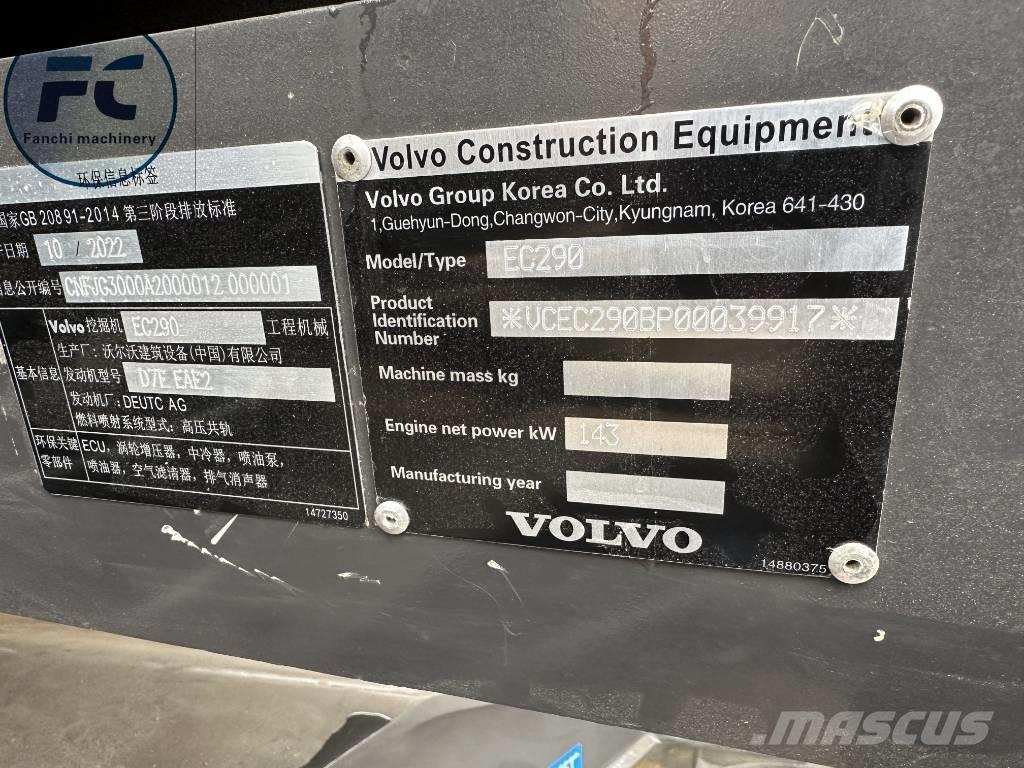 Volvo EC 290 Pásové rýpadlá