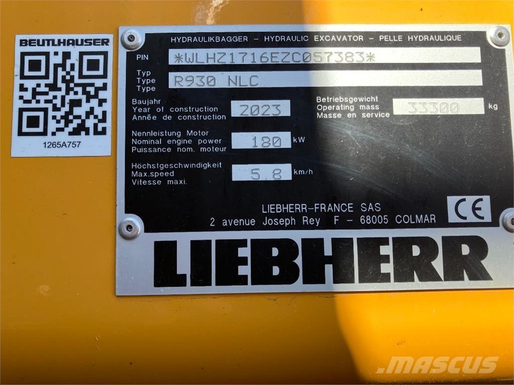 Liebherr R930 Pásové rýpadlá