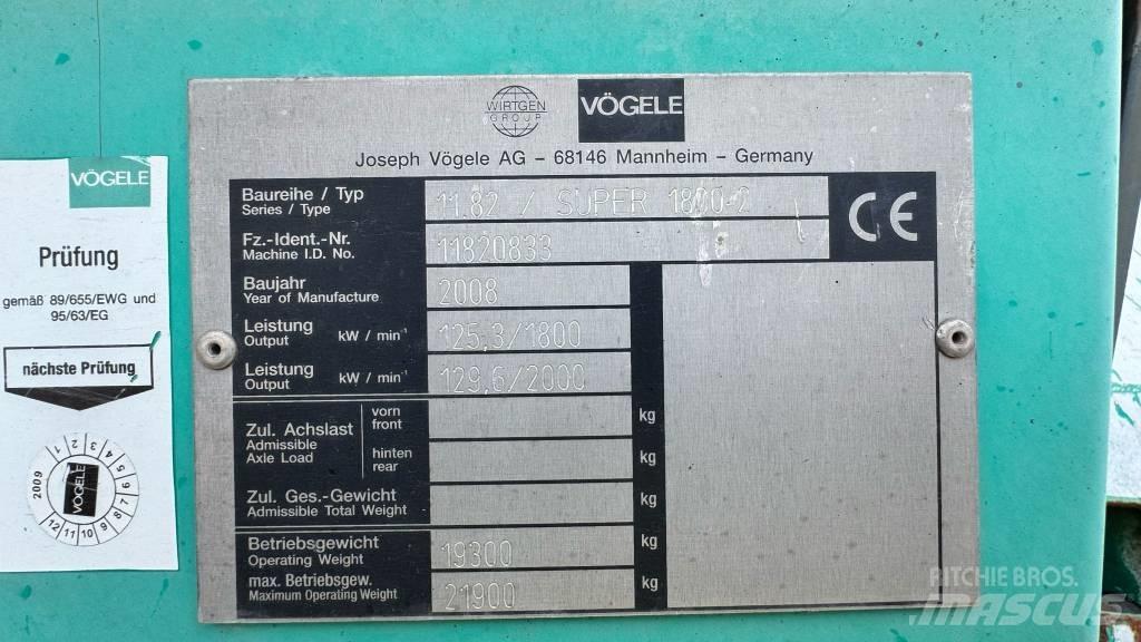 Vögele Super 1800-2 Finišéry
