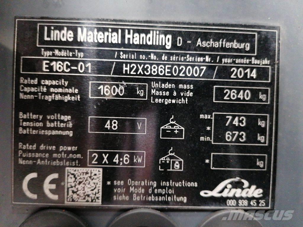 Linde E16C-01 Akumulátorové vozíky