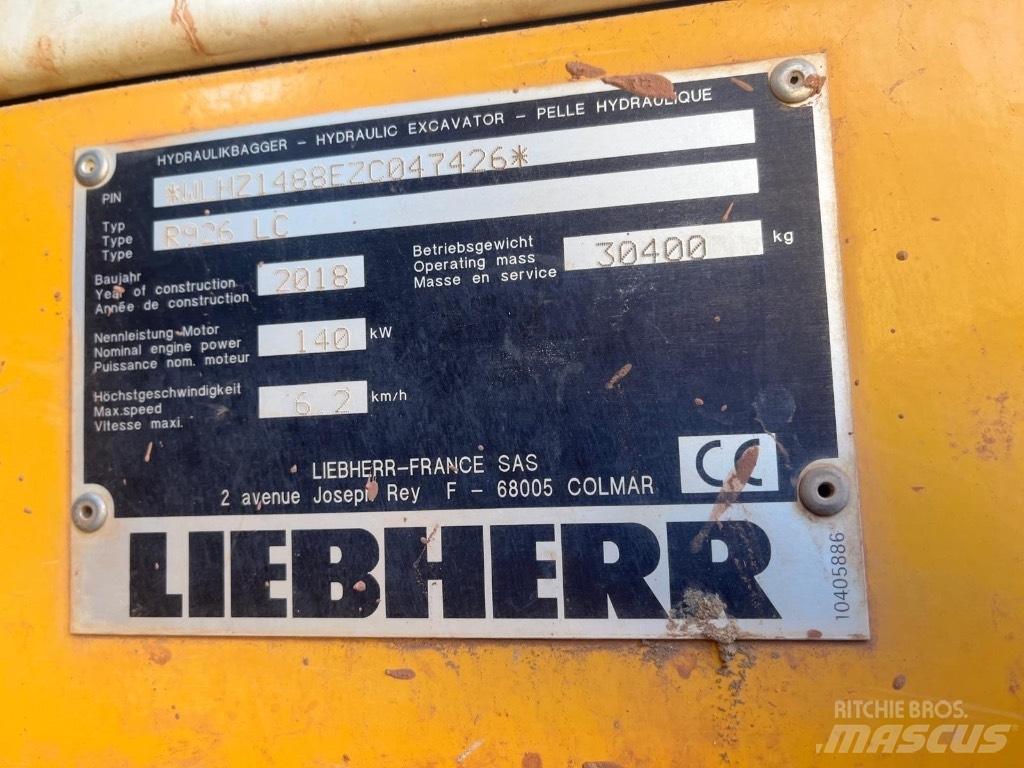 Liebherr R 926 LC Pásové rýpadlá