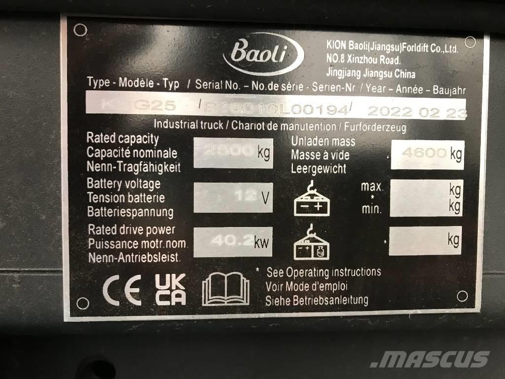 Baoli KBG 25 LPG vozíky