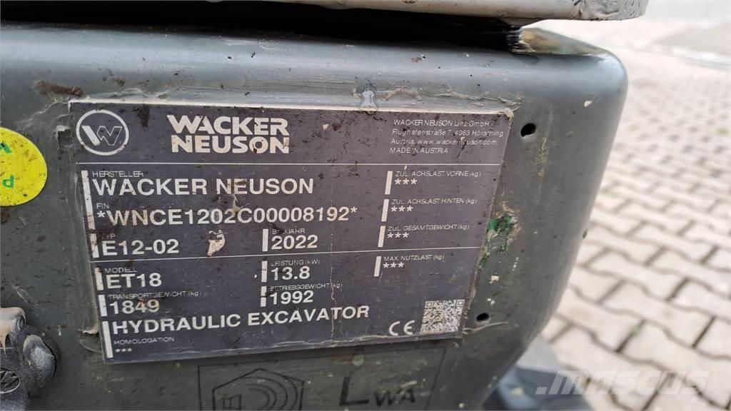 Wacker Neuson ET18 Pásové rýpadlá