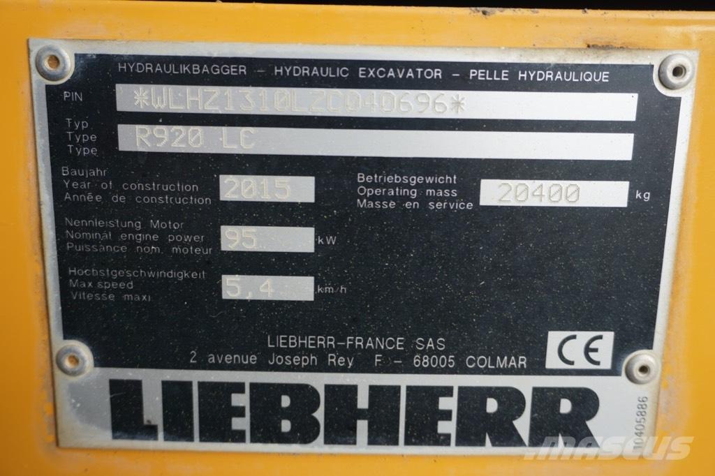 Liebherr R 920 LC Pásové rýpadlá