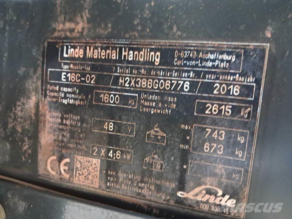 Linde E16C-02 Akumulátorové vozíky
