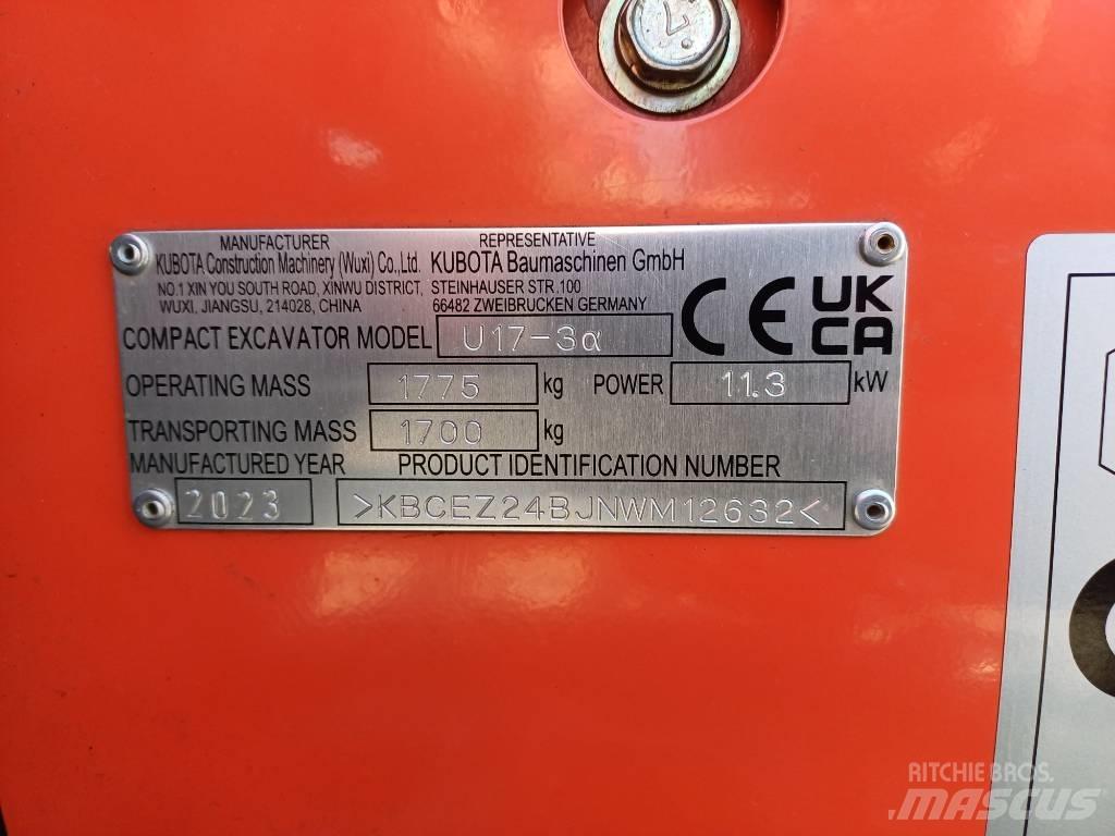 Kubota U 17-3 Mini rýpadlá < 7t