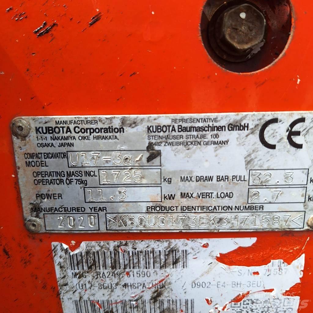 Kubota U 17-3 Mini rýpadlá < 7t