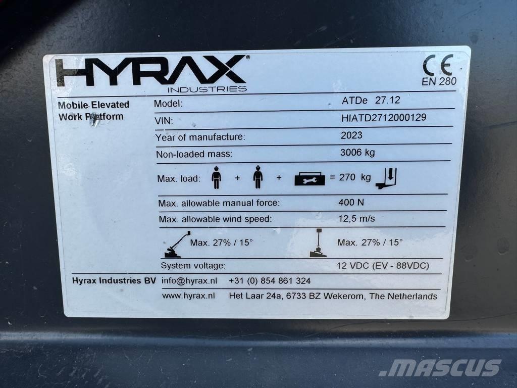 Hyrax ATDe 27.12 Teleskopické plošiny