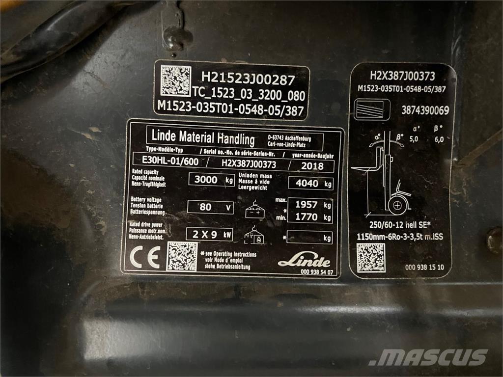 Linde E30/600HL Akumulátorové vozíky