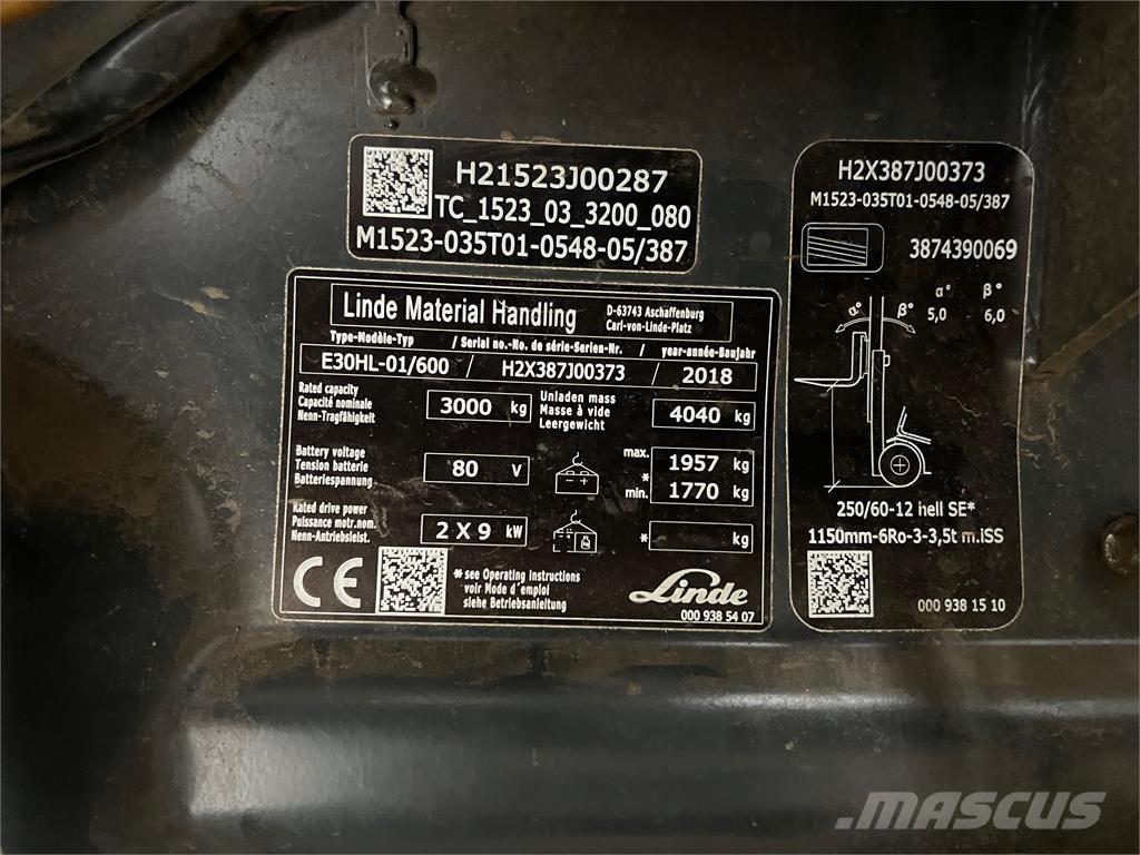 Linde E30/600HL Akumulátorové vozíky
