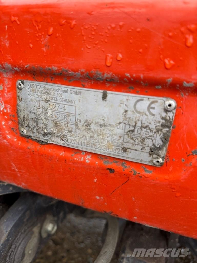 Kubota U 27-4 Mini rýpadlá < 7t
