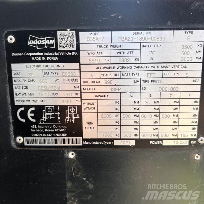 Doosan B35X-7 Iné