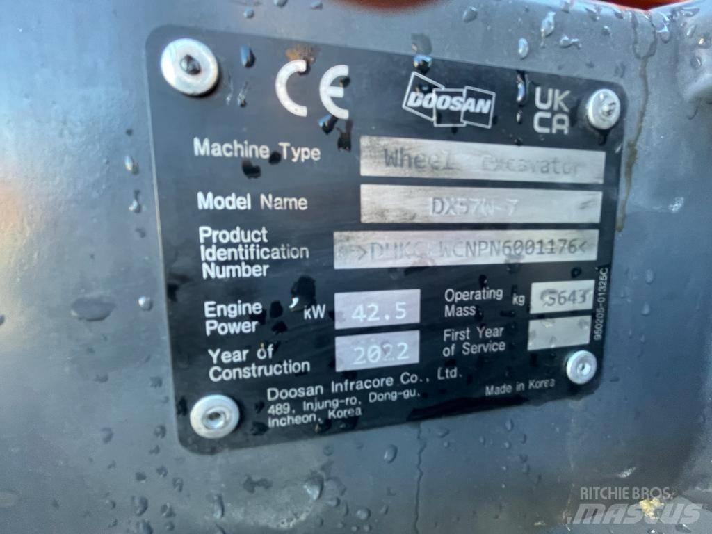 Doosan Dx57W-7 Kolesové rýpadlá