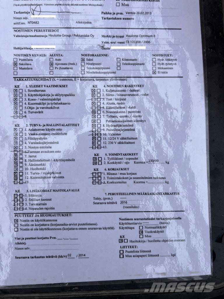 Haulotte Optimum  8 Nožnicové zdvíhacie plošiny
