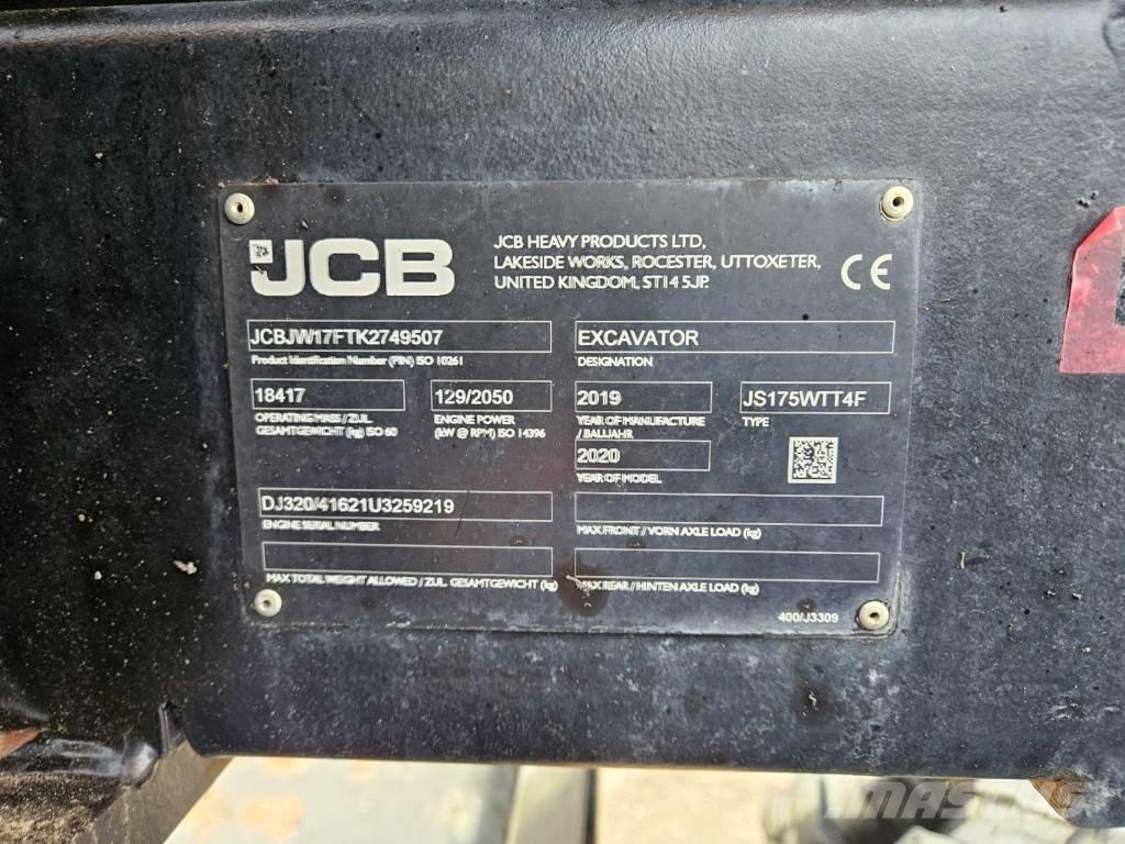 JCB JS 175 W Kolesové rýpadlá