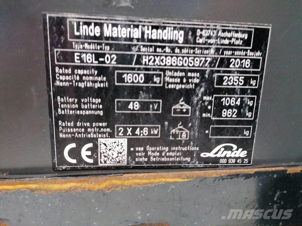 Linde E16L-02 Akumulátorové vozíky