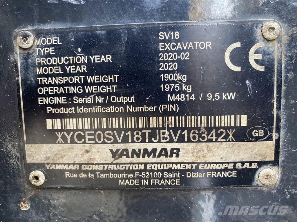 Yanmar SV18 Kolesové rýpadlá