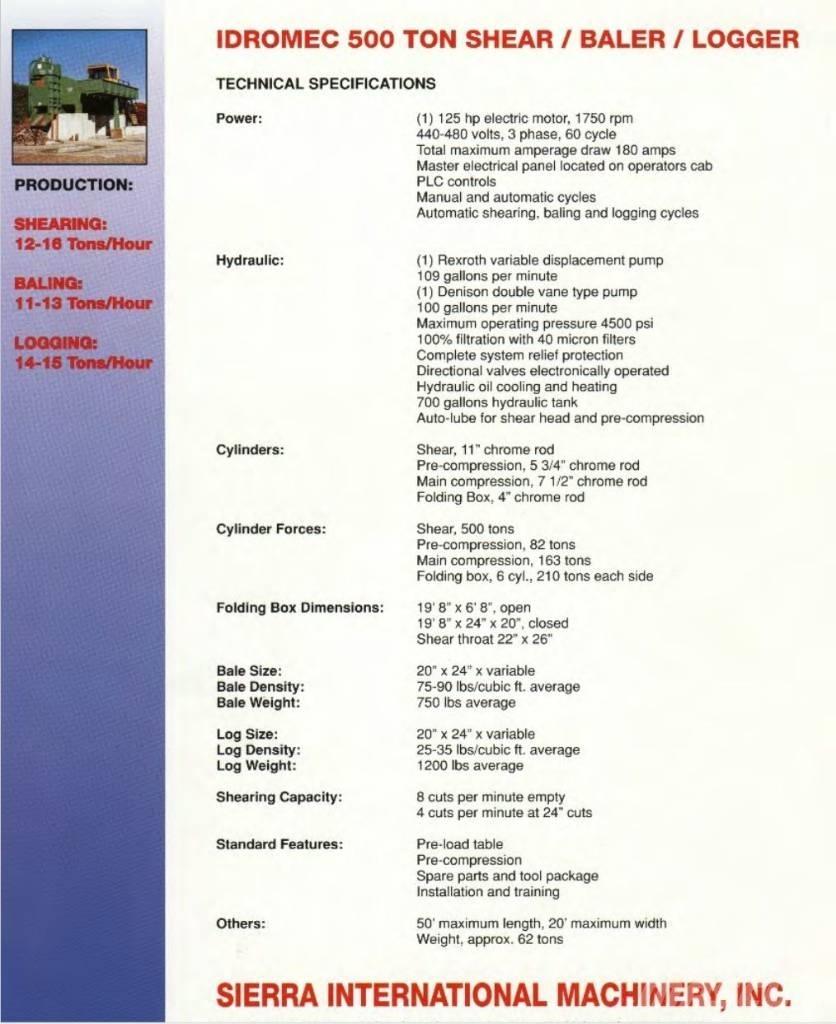  Sierra T500 Priemyselné lisy