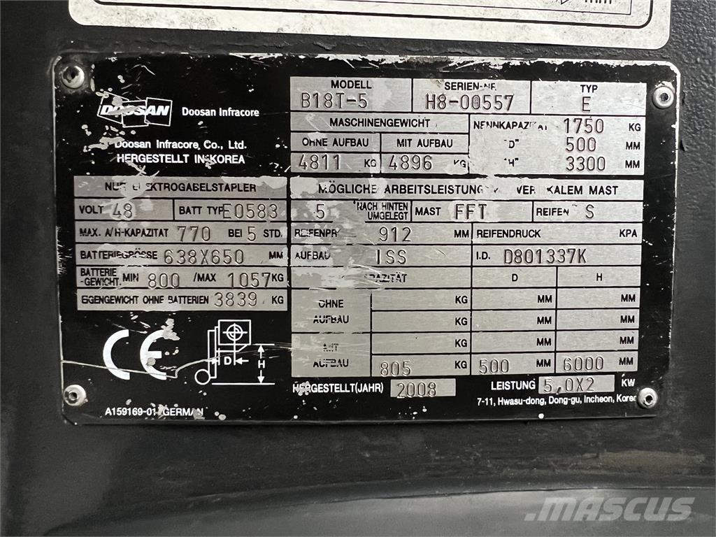 Doosan B18T-5 Akumulátorové vozíky