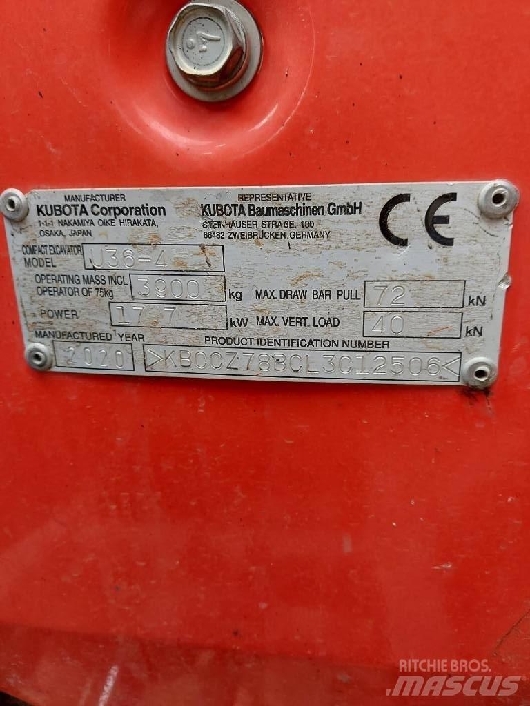 Kubota U 36-4 Mini rýpadlá < 7t